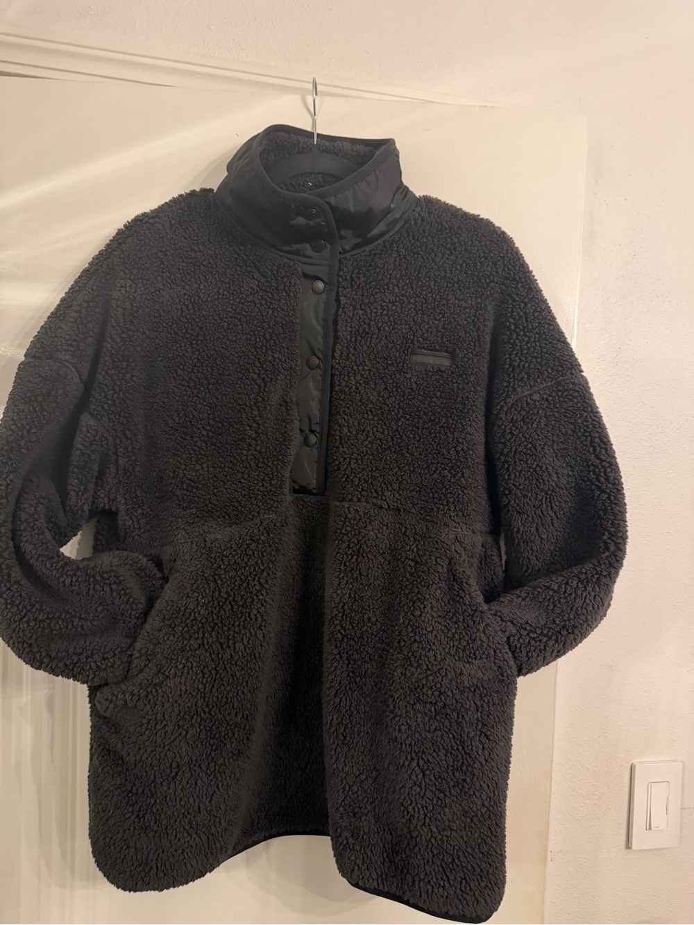 Spyder Black Sherpa Pullover Teddy Jacket